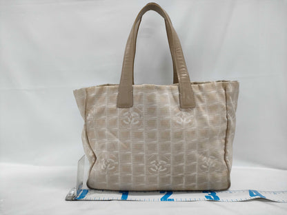 CHANEL New Travel Line Nylon and Leather Tote Bag, Beige, Gold Hardware, 8712681, Series 8