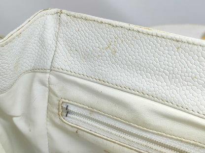 LOUIS VUITTON Chain Shoulder Bag/White Caviar Shoulder Bag
