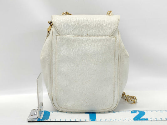 LOUIS VUITTON Chain Shoulder Bag/White Caviar Shoulder Bag