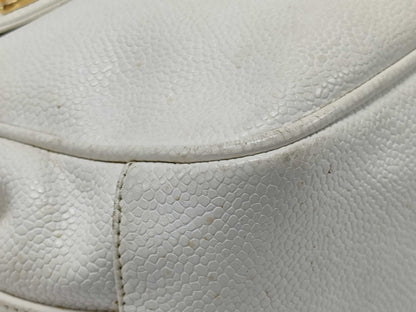LOUIS VUITTON Chain Shoulder Bag/White Caviar Shoulder Bag