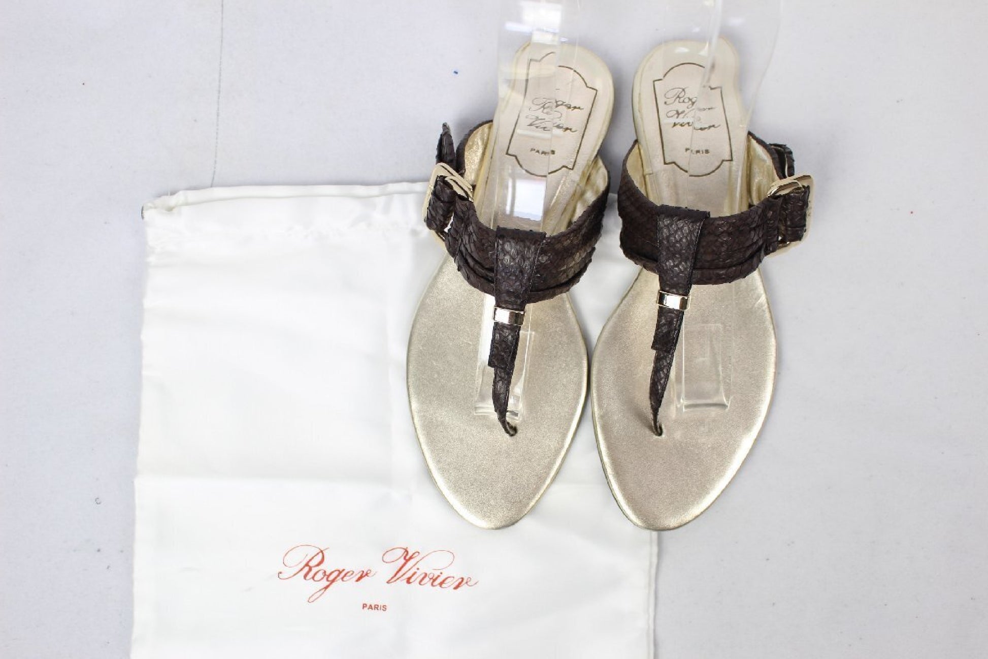 Roger Vivier Python Sandals Size 36