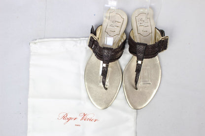 Roger Vivier Python Sandals Size 36
