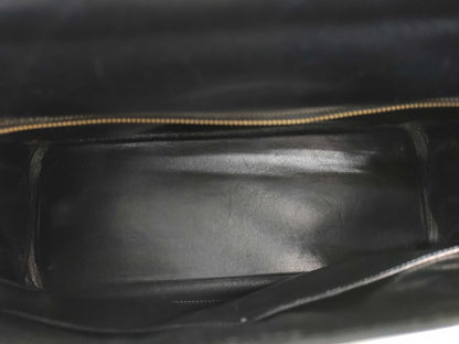 HERMES Kelly 32 Inner-stitched Box Calf Handbag in Navy