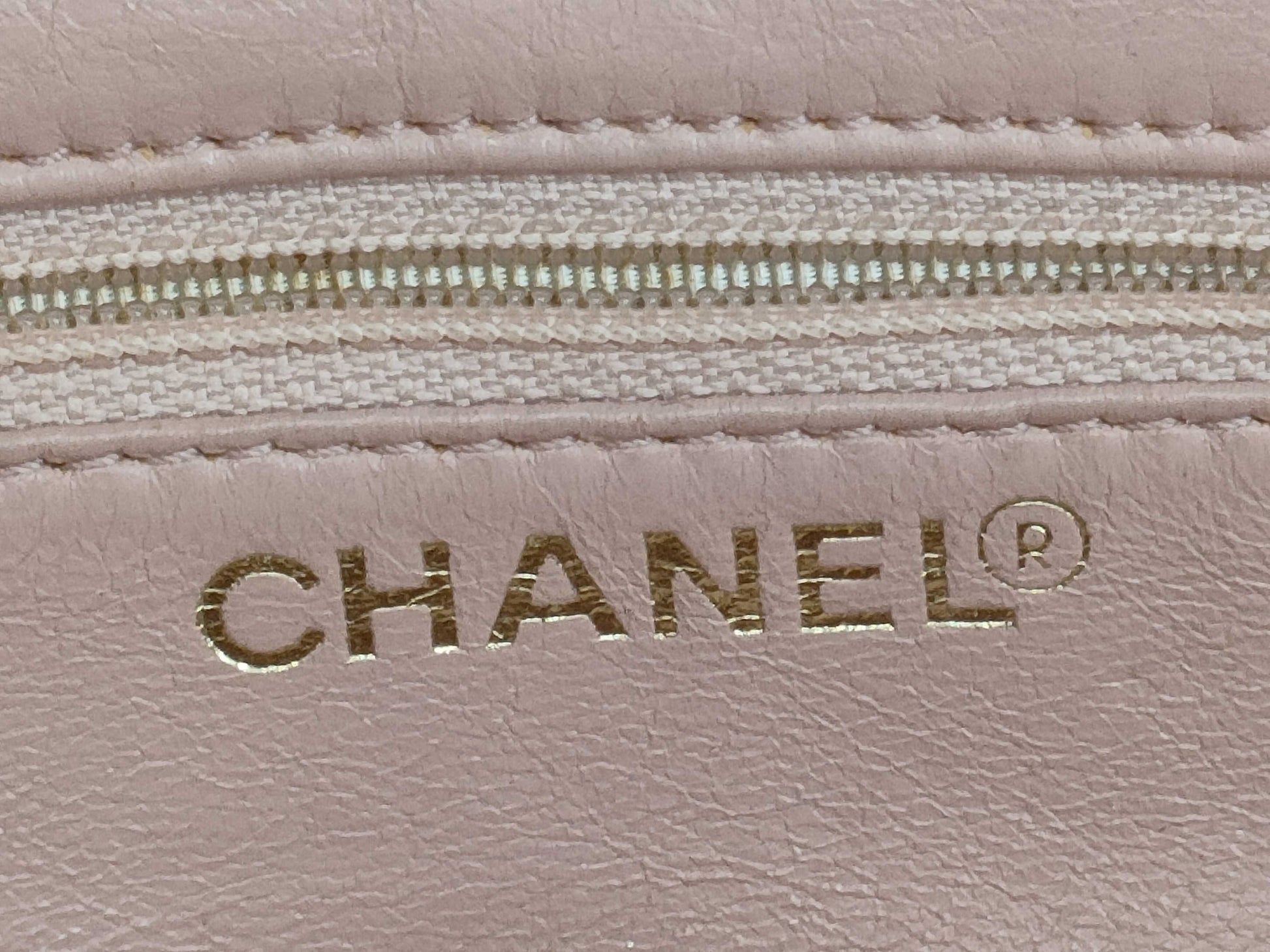 CHANEL Calfskin Chain Handbag, Pink, 6582485