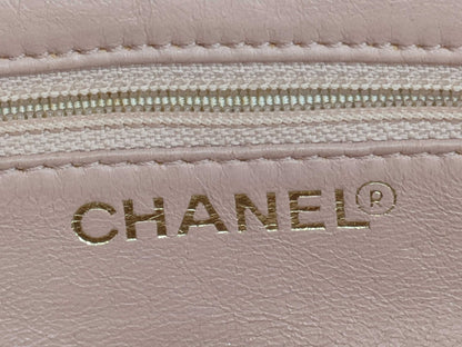 CHANEL Calfskin Chain Handbag, Pink, 6582485