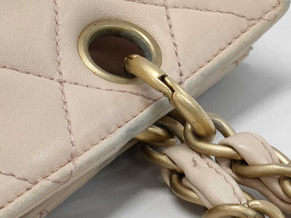 CHANEL Calfskin Chain Handbag, Pink, 6582485