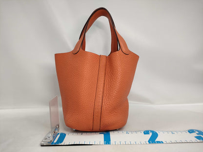 HERMES Picotin Lock PM Taurillon Orange Poppy T-stamped Handbag