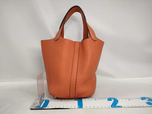 HERMES Picotin Lock PM Taurillon Orange Poppy T-stamped Handbag