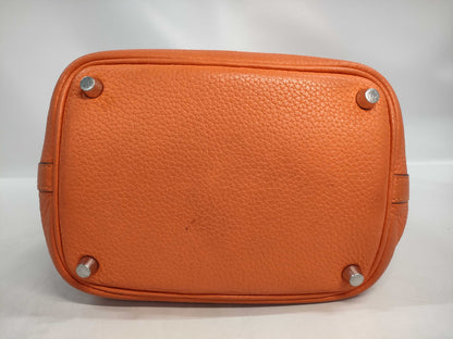 HERMES Picotin Lock PM Taurillon Orange Poppy T-stamped Handbag