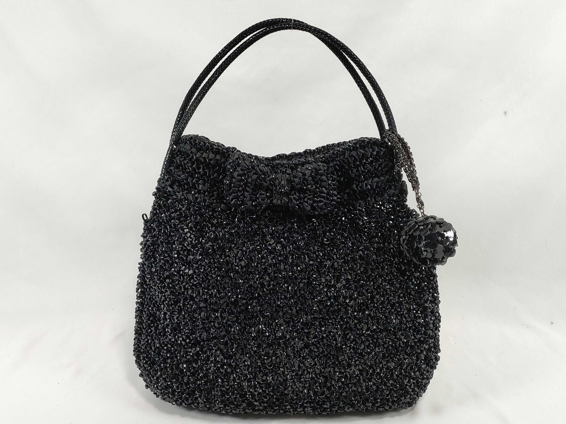 ANTEPRIMA ANTEPRIMA Wire Bag Tote Bag Black with Ribbon Charm Handbag