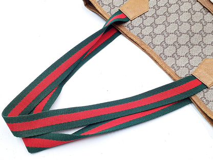 GUCCI 3-Piece Set GG Supreme Sherry Line Leather Tote Bag