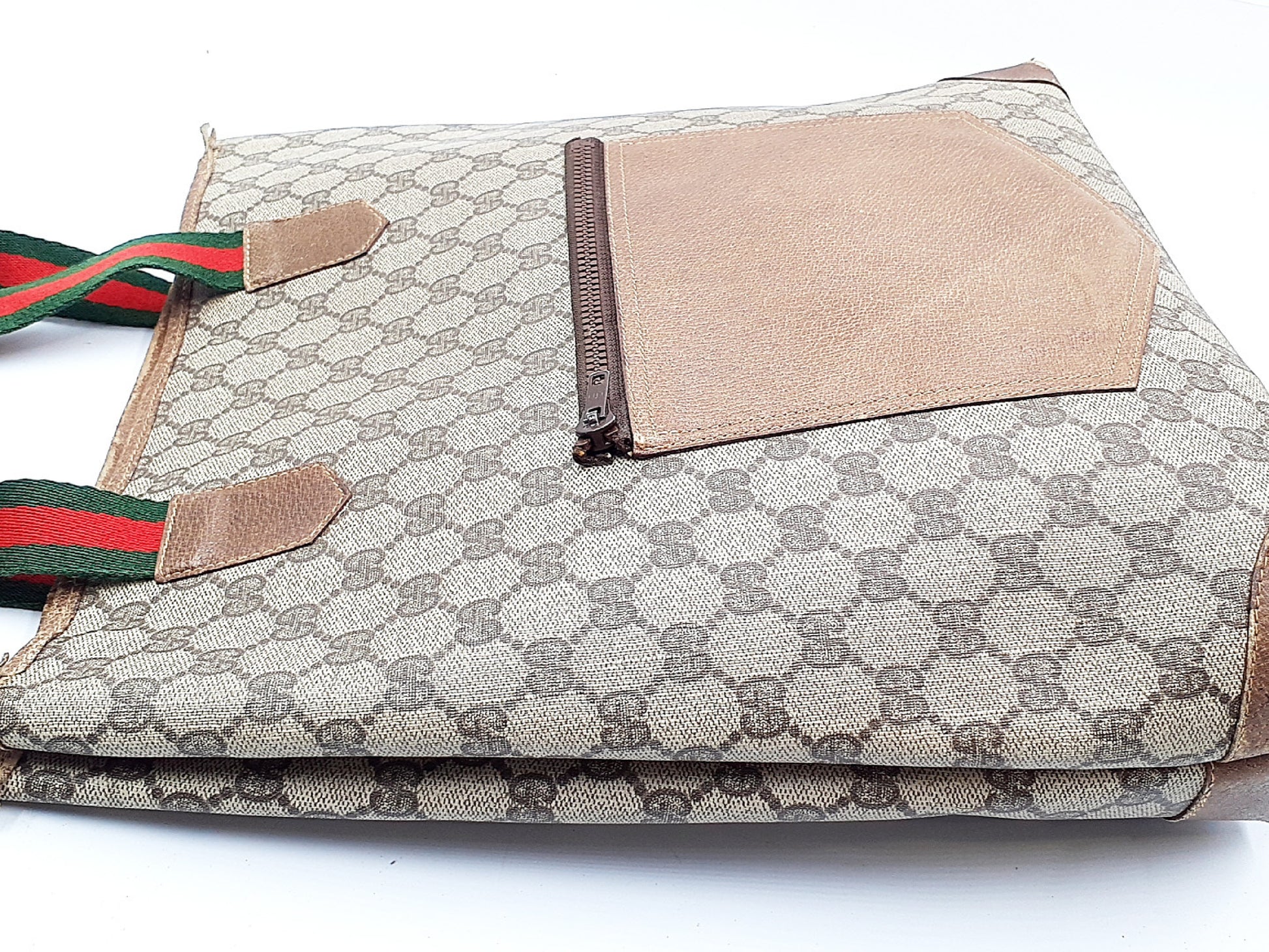 GUCCI 3-Piece Set GG Supreme Sherry Line Leather Tote Bag