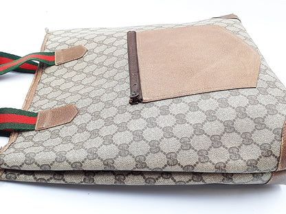 GUCCI 3-Piece Set GG Supreme Sherry Line Leather Tote Bag