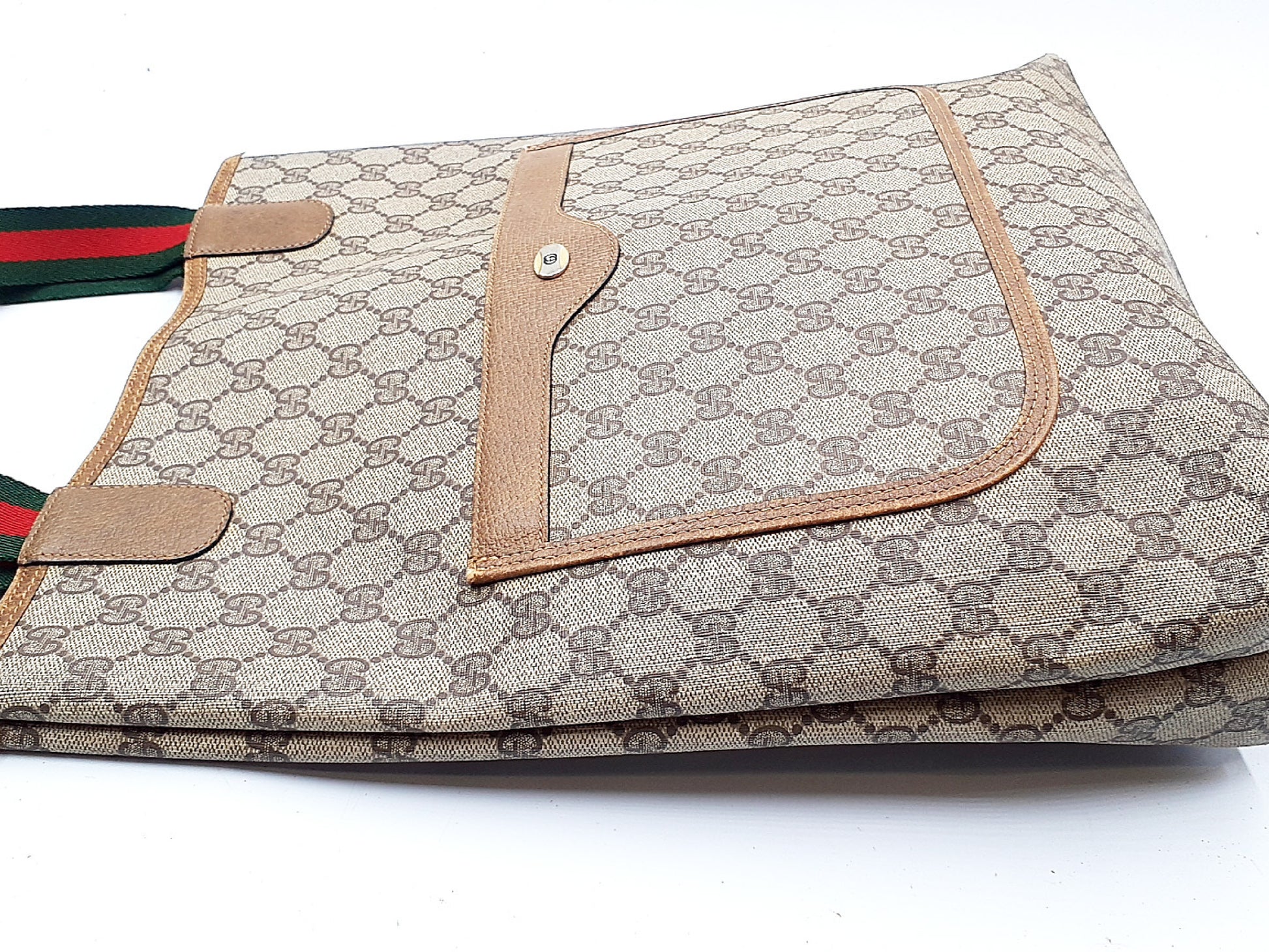 GUCCI 3-Piece Set GG Supreme Sherry Line Leather Tote Bag