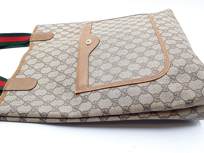 GUCCI 3-Piece Set GG Supreme Sherry Line Leather Tote Bag
