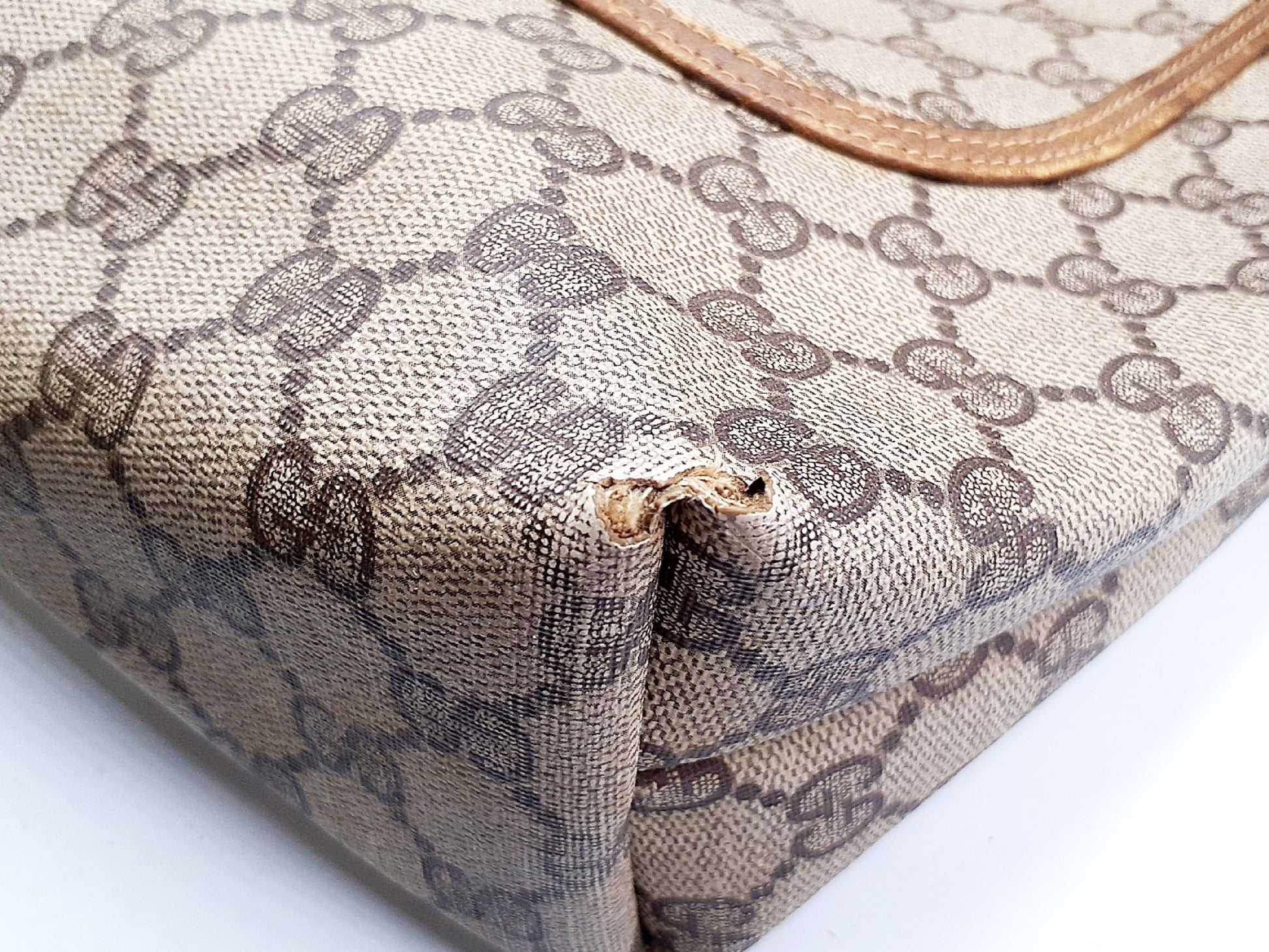 GUCCI 3-Piece Set GG Supreme Sherry Line Leather Tote Bag