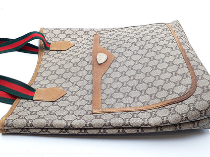 GUCCI 3-Piece Set GG Supreme Sherry Line Leather Tote Bag