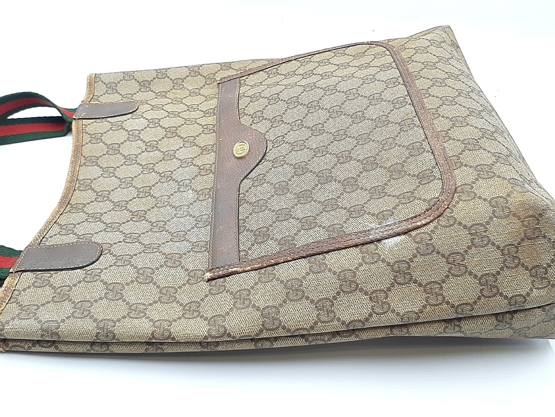 GUCCI 4-piece set: GG Supreme Sherry Line leather tote bag, clutch bag, and tote bag