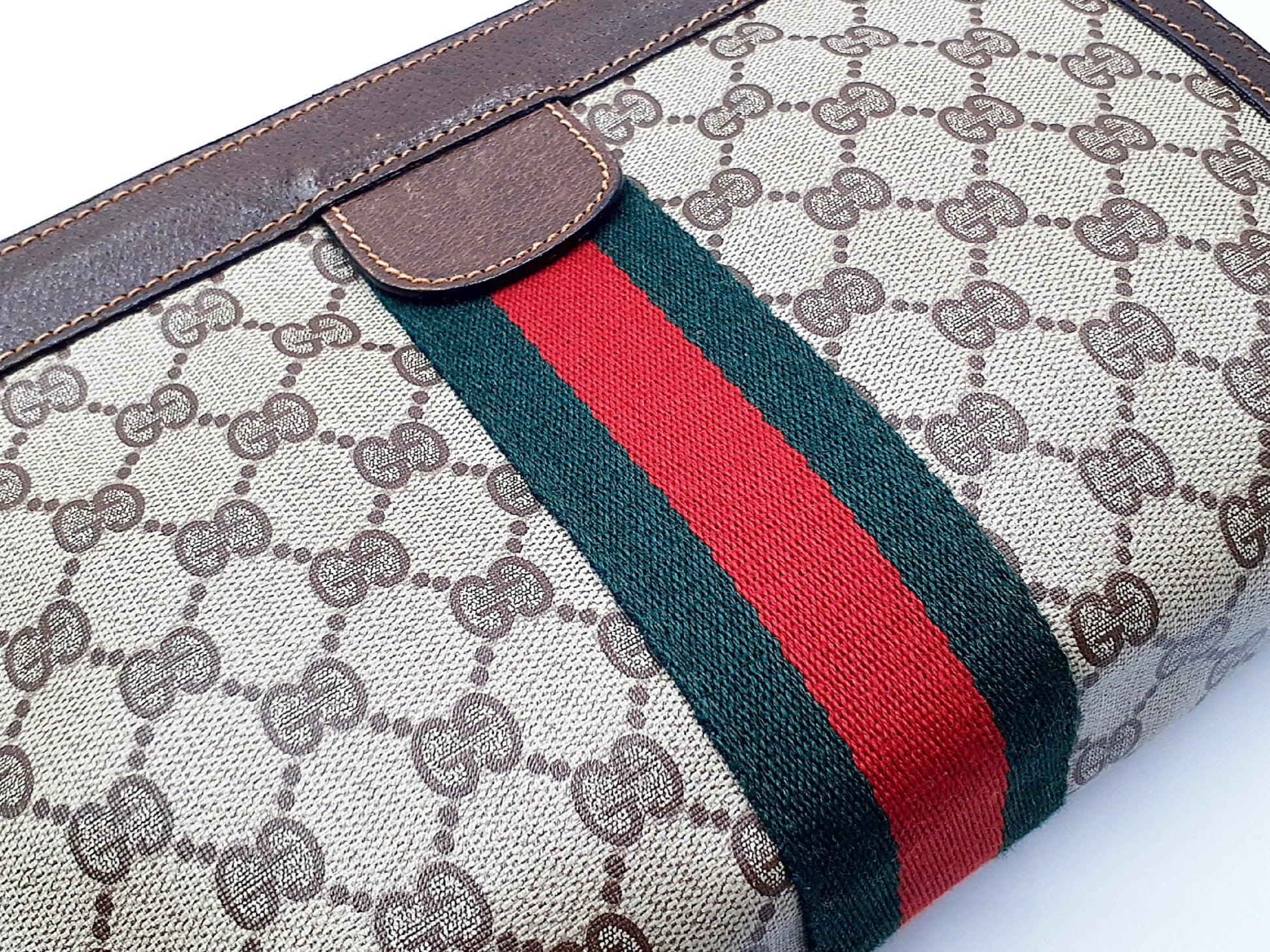 GUCCI 4-piece set: GG Supreme Sherry Line leather tote bag, clutch bag, and tote bag
