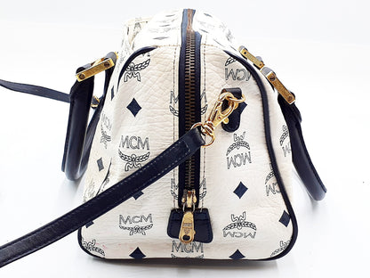 MCM 2-way strap logo leather handbag