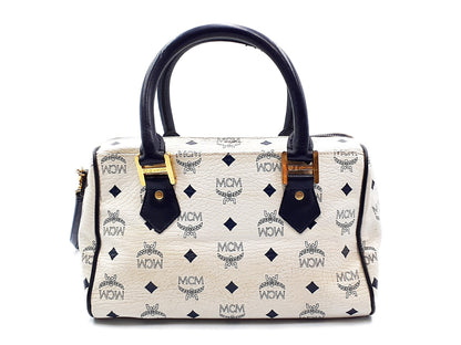 MCM 2-way strap logo leather handbag