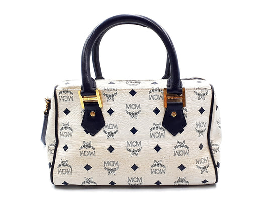 MCM 2-way strap logo leather handbag