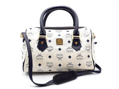 MCM 2-way strap logo leather handbag