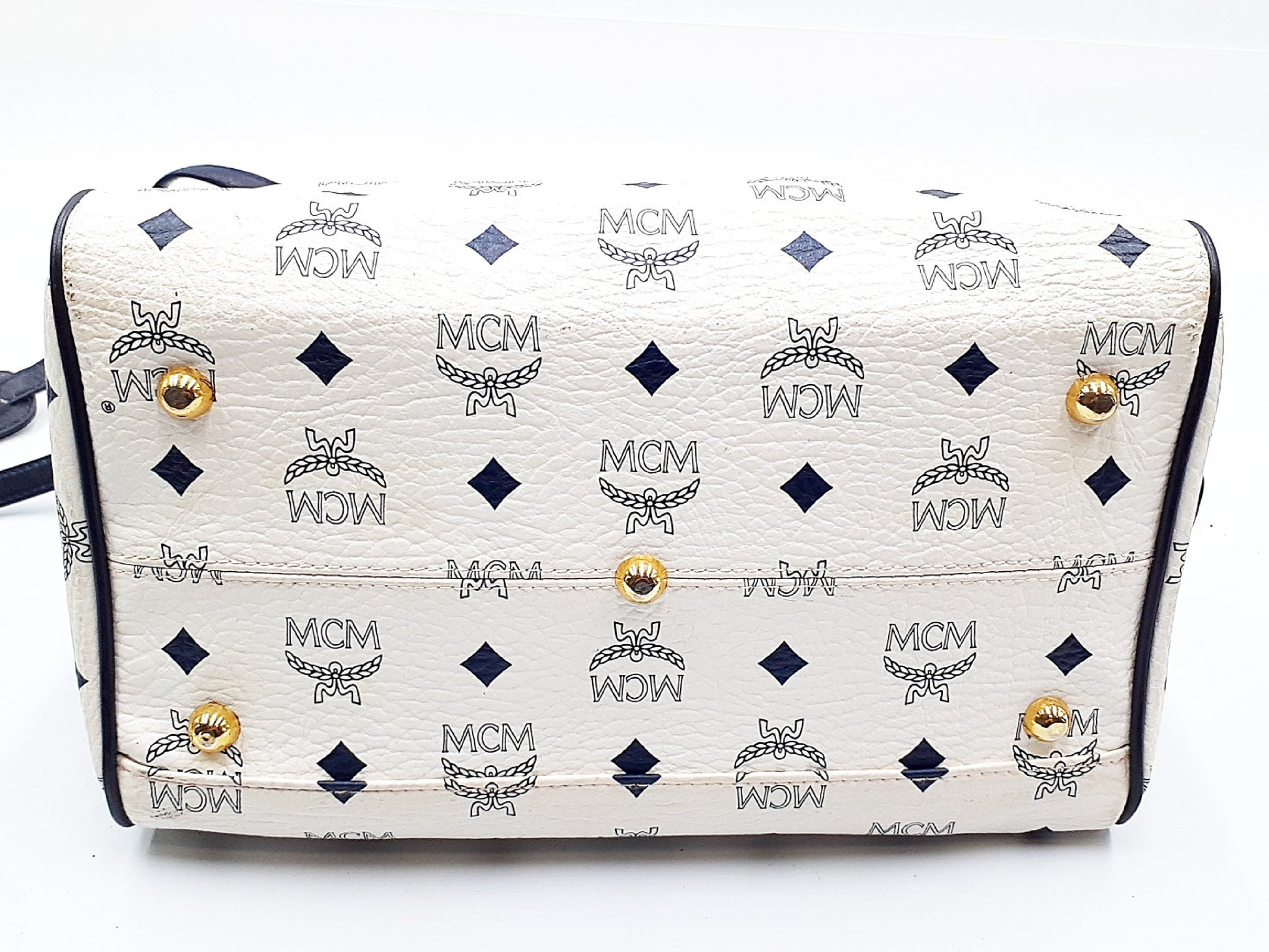MCM 2-way strap logo leather handbag