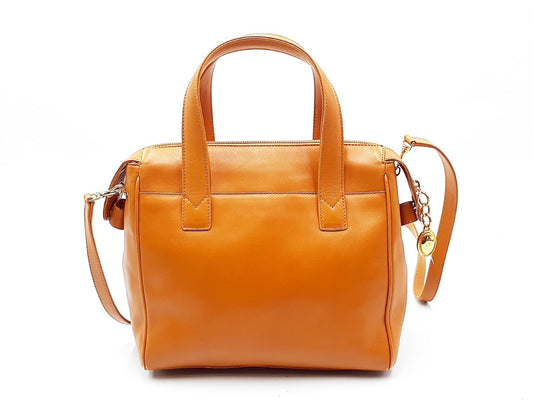 Dior 2-way leather handbag with strap and gold hardware
