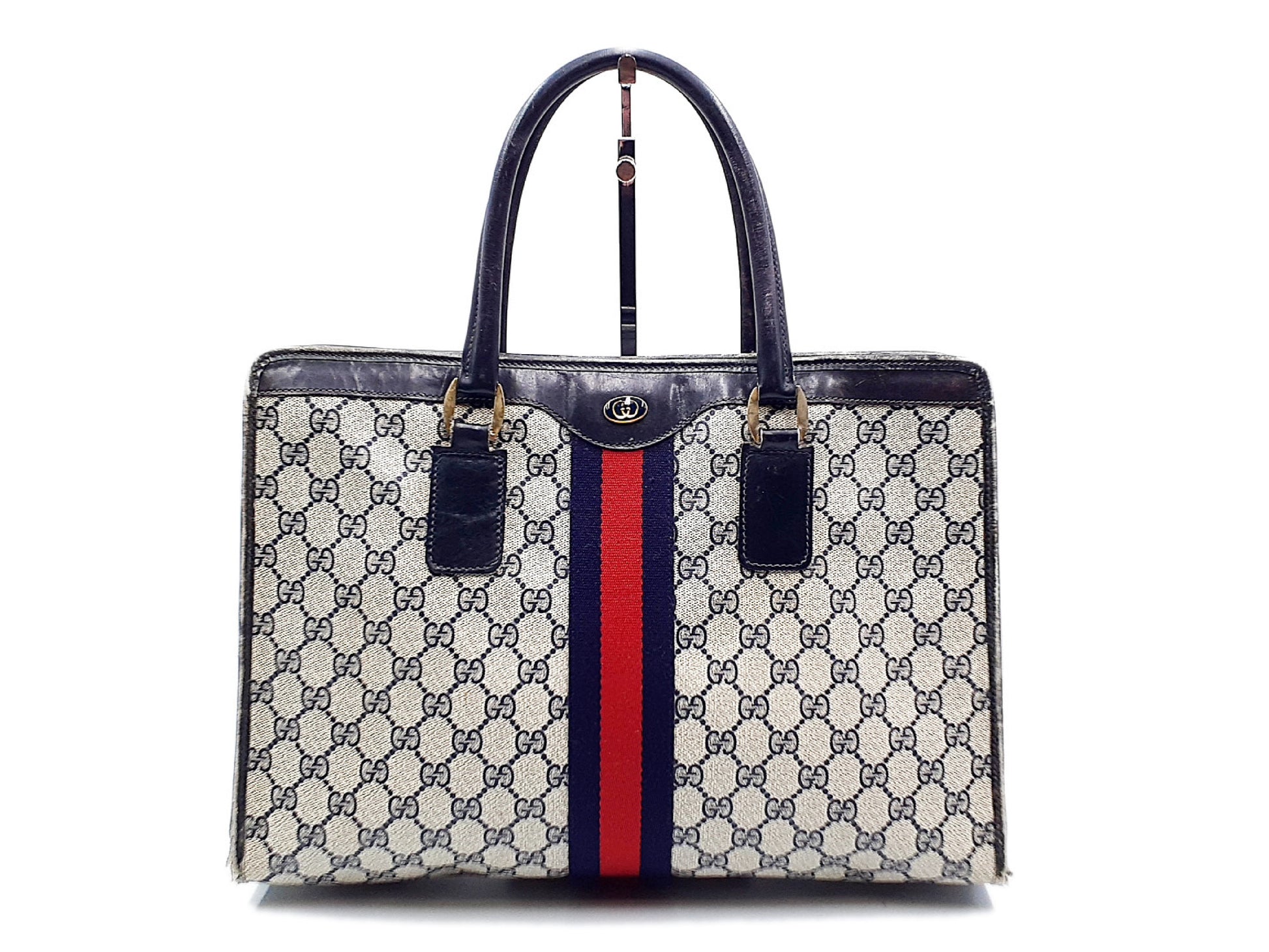 GUCCI GG Supreme Sherry Line Leather Handbag