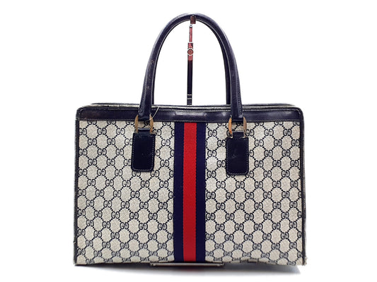 GUCCI GG Supreme Sherry Line Leather Handbag