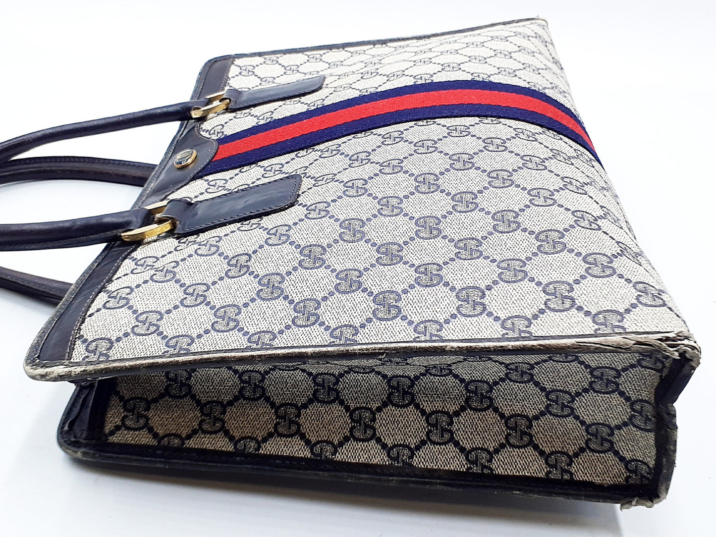 GUCCI GG Supreme Sherry Line Leather Handbag
