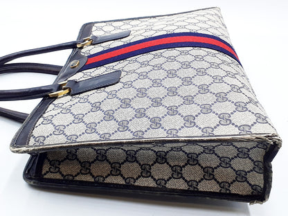 GUCCI GG Supreme Sherry Line Leather Handbag