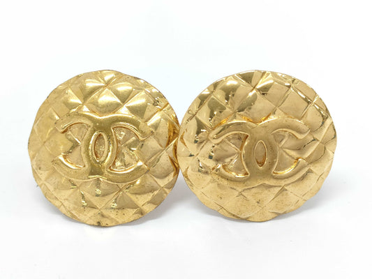 CHANEL Coco Mark Matelasse 93P Earrings