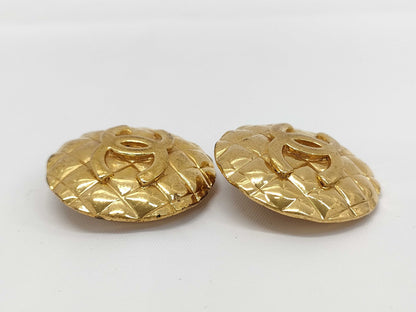 CHANEL Coco Mark Matelasse 93P Earrings