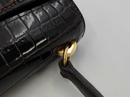 HERMES Mini Kelly Polosus Brown GP Shoulder Bag