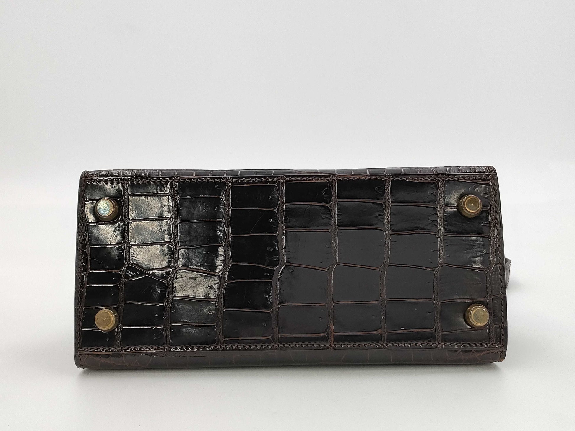 HERMES Mini Kelly Polosus Brown GP Shoulder Bag