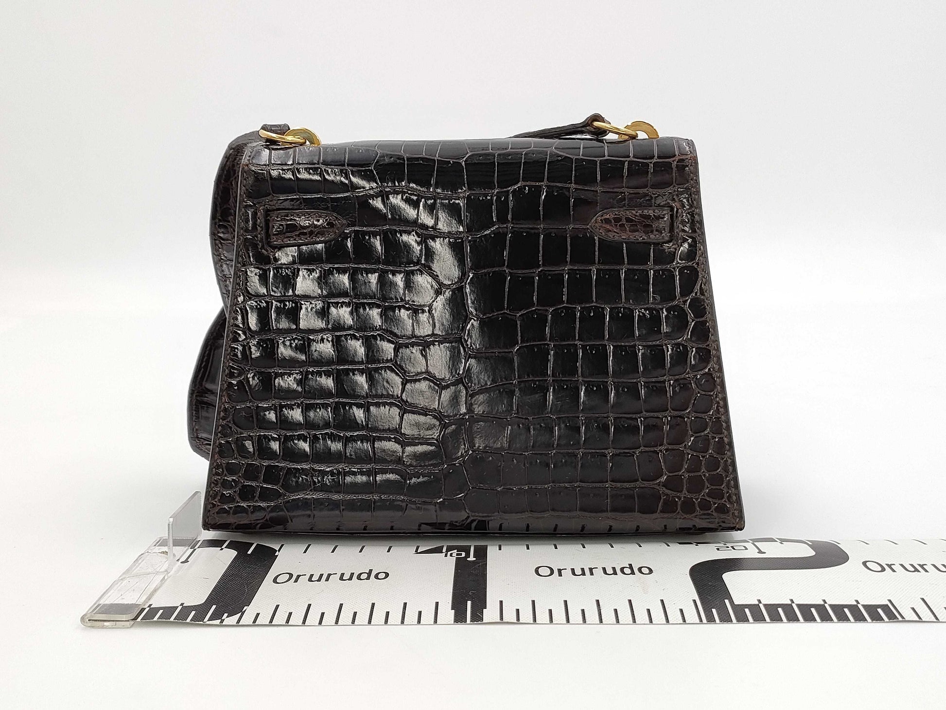 HERMES Mini Kelly Polosus Brown GP Shoulder Bag