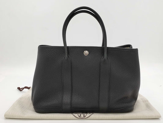 HERMES Garden Party TPM Negonda Black SS Tote Bag with R Stamp
