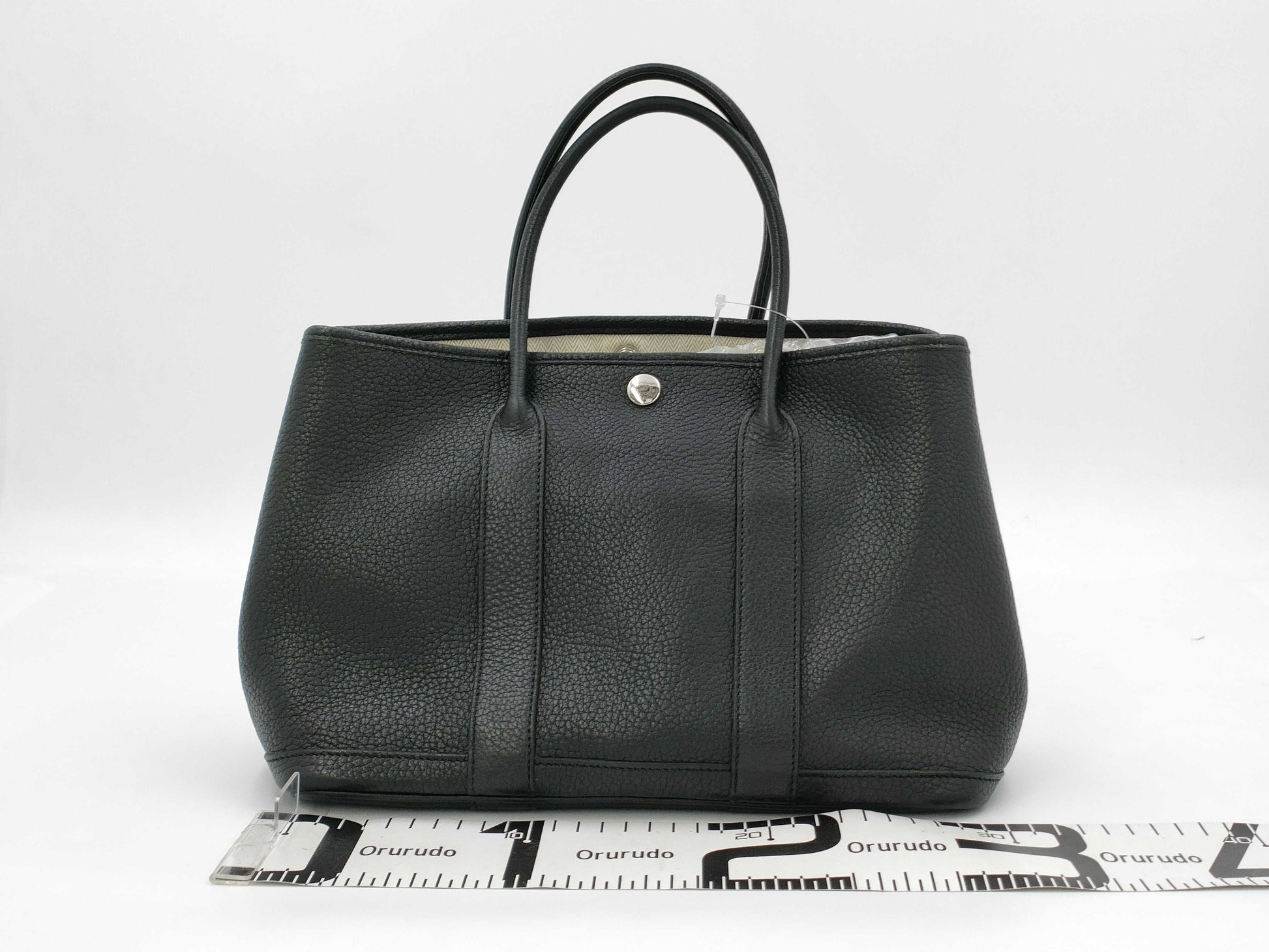 HERMES Garden Party TPM Negonda Black SS Tote Bag with R Stamp