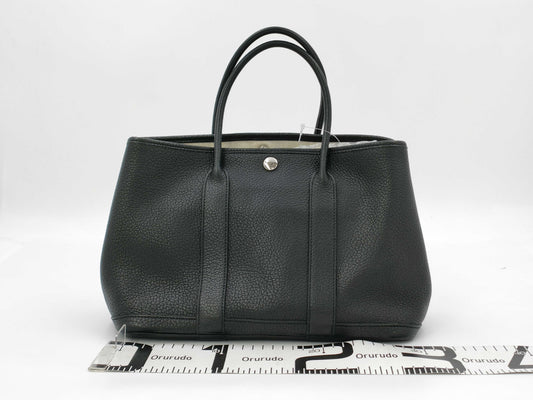 HERMES Garden Party TPM Negonda Black SS Tote Bag with R Stamp