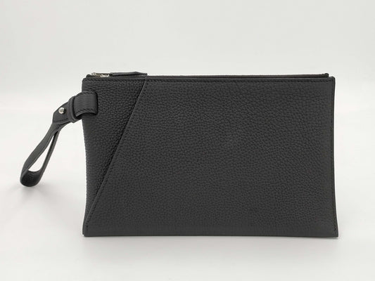 HERMES Cabavertiege 24 Togo Black Stainless Steel B Stamped Handbag