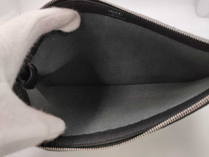 HERMES Cabavertiege 24 Togo Black Stainless Steel B Stamped Handbag