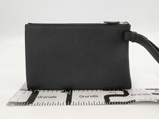 HERMES Cabavertiege 24 Togo Black Stainless Steel B Stamped Handbag
