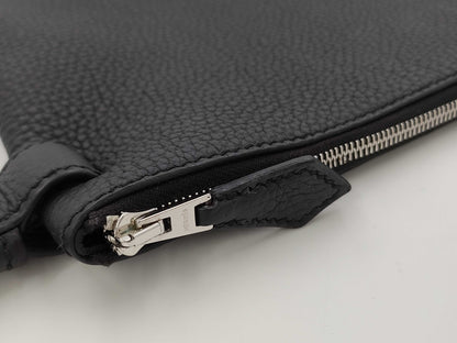 HERMES Cabavertiege 24 Togo Black Stainless Steel B Stamped Handbag