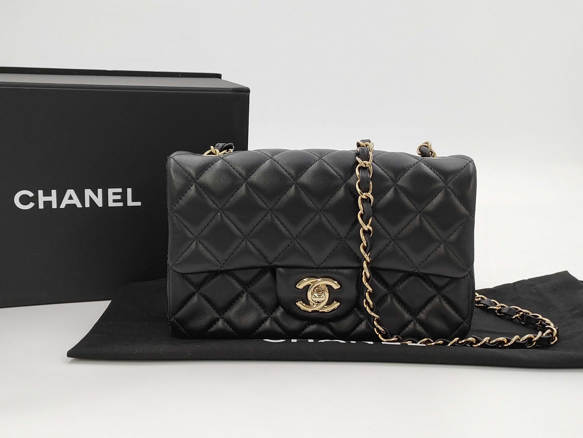 CHANEL Mini Lamb Black GP Shoulder Bag