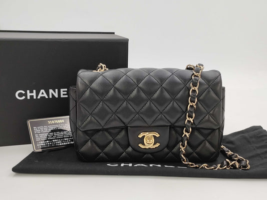 CHANEL Mini Ram Black GP Shoulder Bag