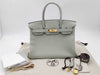 HERMES Birkin 30 Togo Greeneve GD hardware B stamped handbag