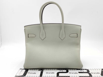 HERMES Birkin 30 Togo Greeneve GD hardware B stamped handbag