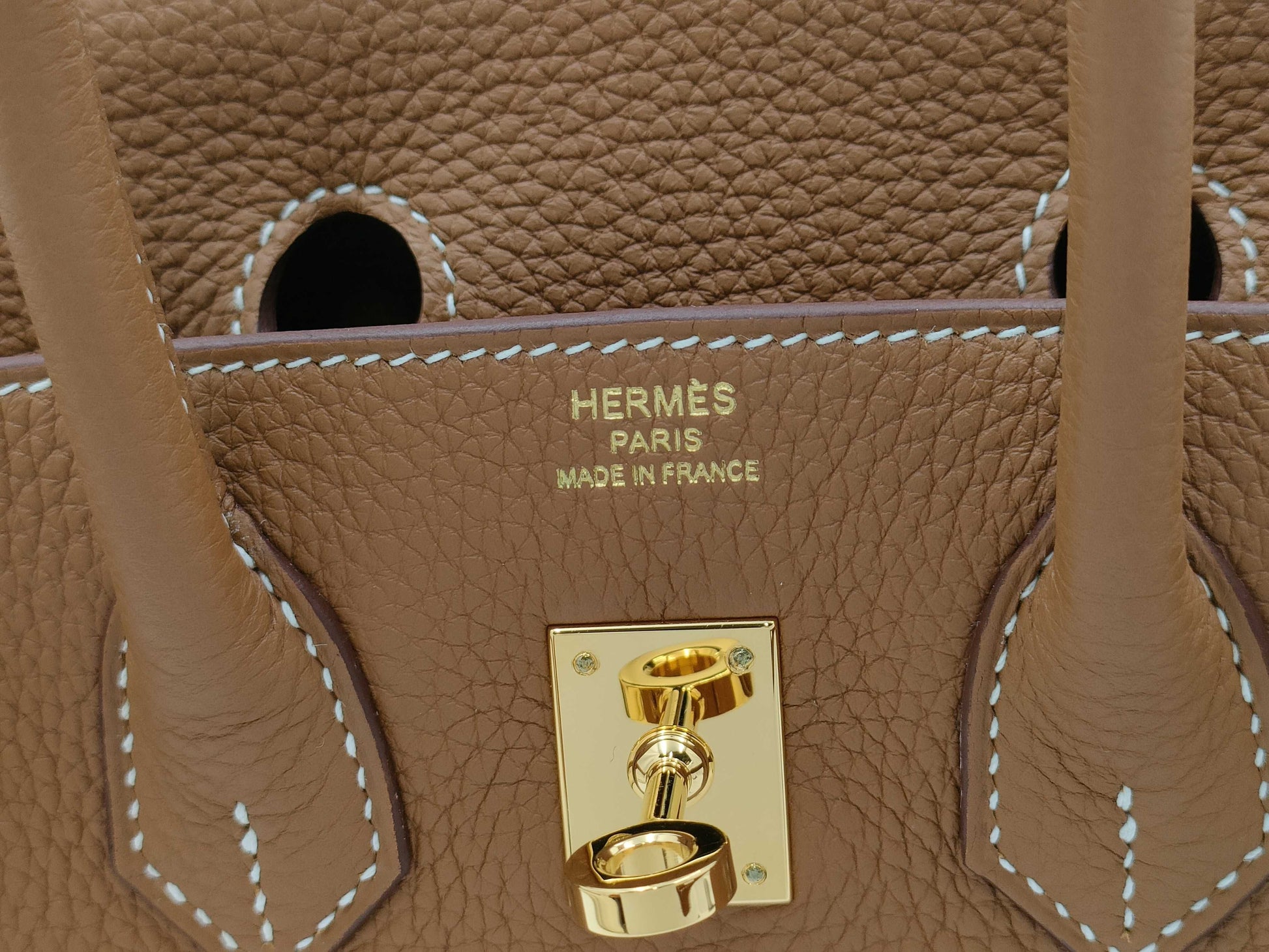 HERMES Birkin 25 Togo Gold GD Hardware U Stamp Handbag